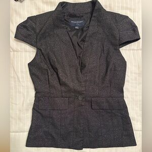 Banana Republic Petite Charcoal Short Sleeve Blazer